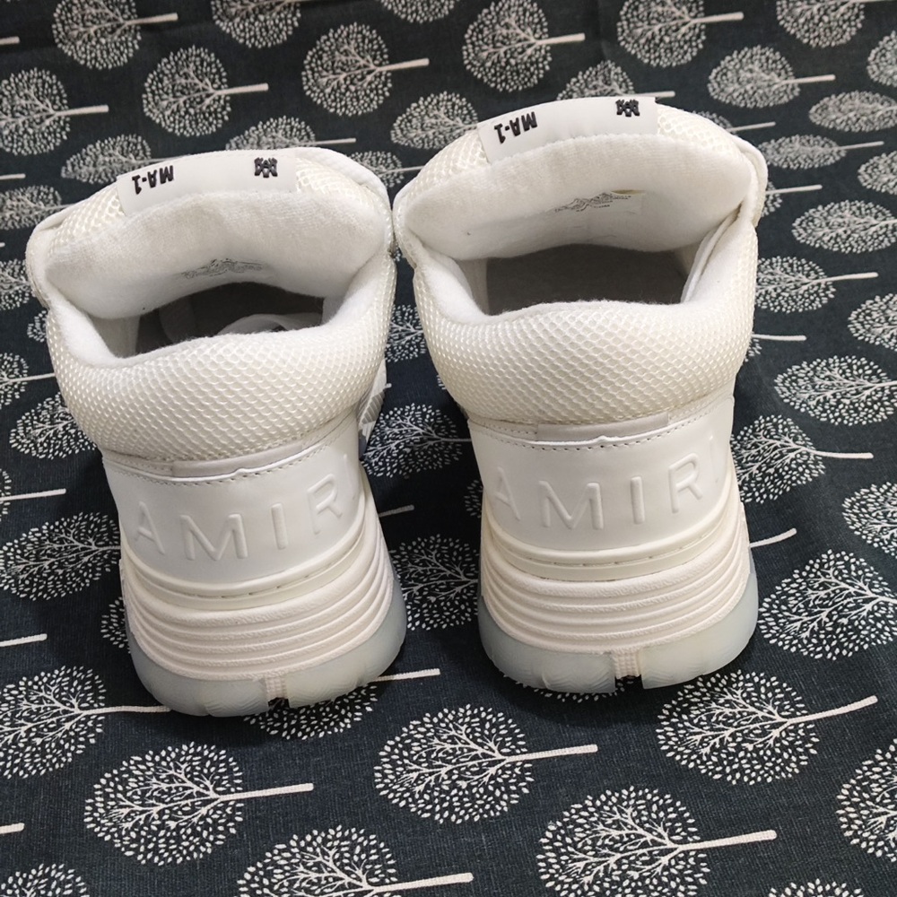 AMIRI White Low-Top Athletic Sneakers with Star Perforation - Picture 6 of 15